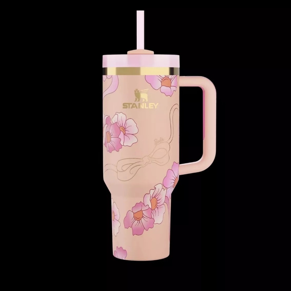 🆕Barbie Stanley Tumbler '80s PEACHES N CREAM 40 oz Quencher NEW Limited Edition